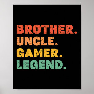 Poster Irmão jogador engraçado Tio lenda de jogos Vintage