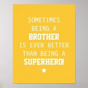 Poster Irmão Melhor que Super-herói - Amarelo