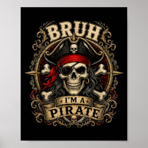 Poster Irmão Pirata Caveira Fantasia de Halloween Homens