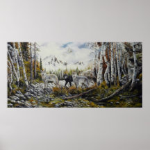 Irmãos 4 lobos pintura de óleo de canvas para vend