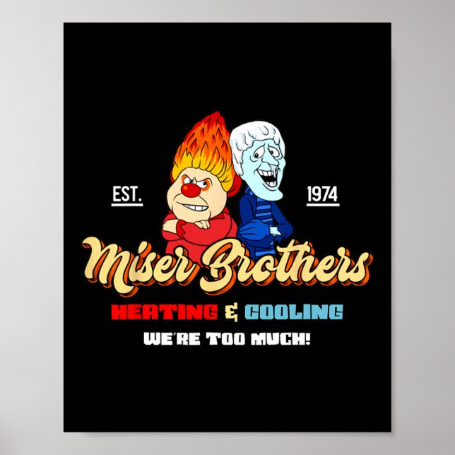 Poster Irmãos de Aquecimento e Refrigeração Natal Retro (Frente)