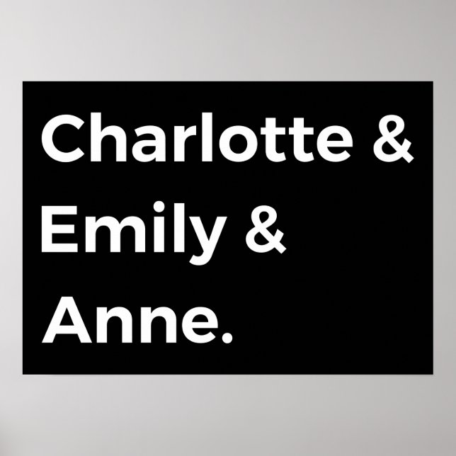 Poster Irmãs Brontë I - Charlotte & Emily & Anne (Frente)