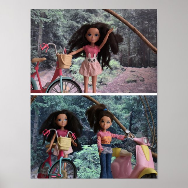 Poster Irmãs se encontrando na floresta. (Frente)