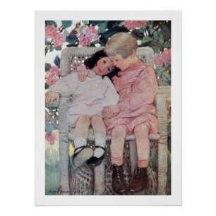 Pôster Irmãs sob Flores, Jessie Willcox Smith