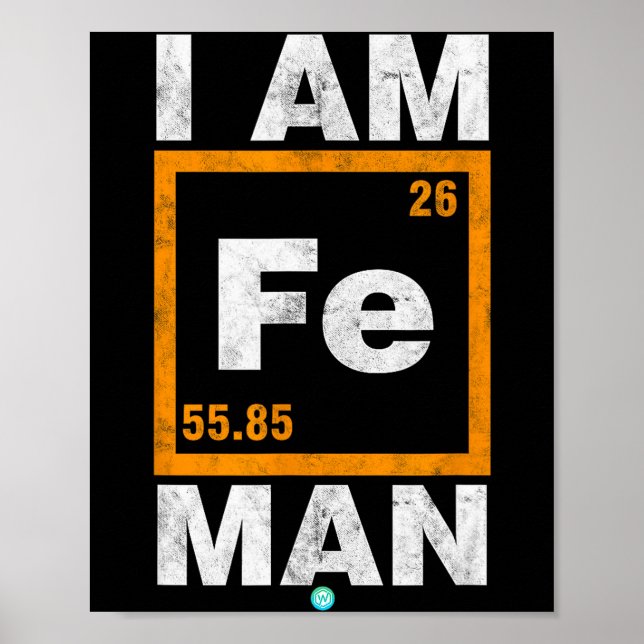 Poster Iron (fe) Man Funny Periodic Elemen Gift  (Frente)