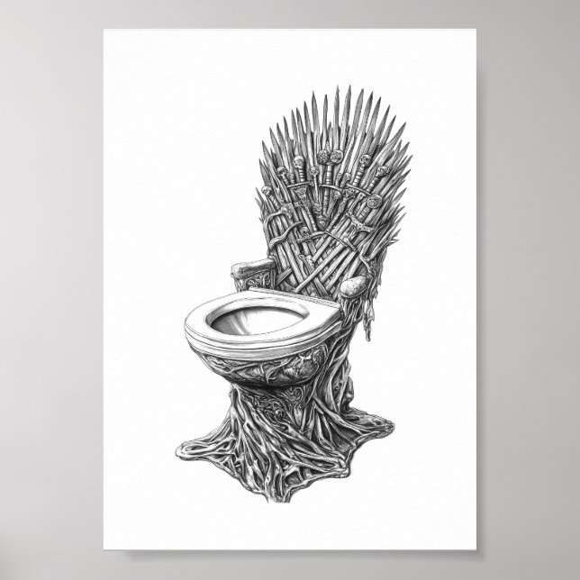Poster Iron Throne Toilet – Funny Game of Thrones (Frente)