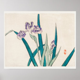 Poster Irrises de Kōno Bairei (1844-1895)