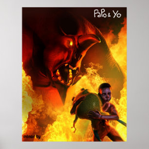 Poster irritado do monstro de Papo & de Yo