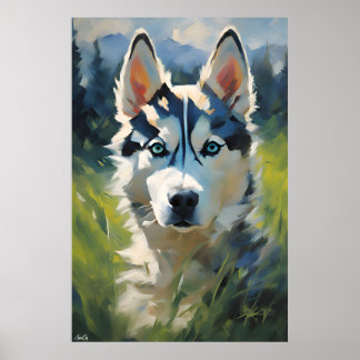 Pôster | IrSiberian Husky Puppy | Estilo de pintur