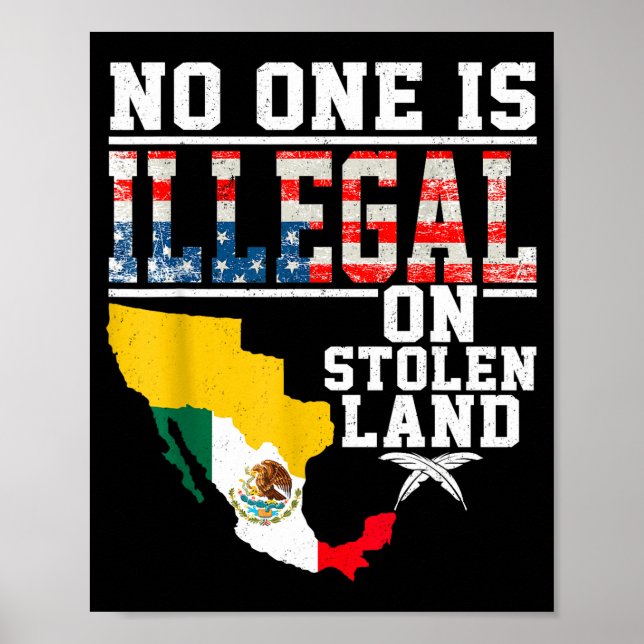 Poster Is Illegal On Stolen Land Native Americans  (Frente)
