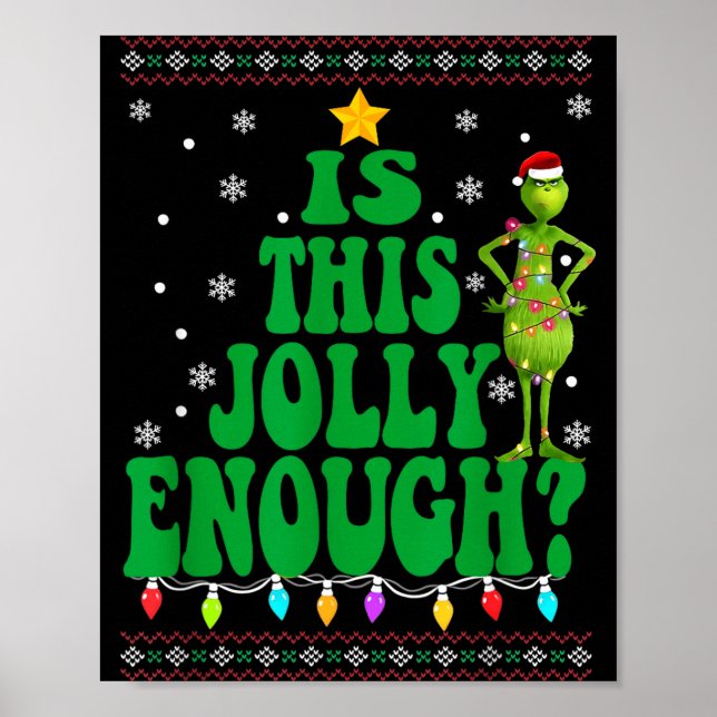 Poster Is This Jolly Enough Merry Christmas Tree Lights F (Frente)