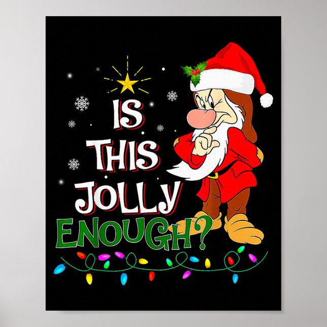 Poster Is This Jolly Enough Mpy Elf Pajama Christmas Ligh (Frente)