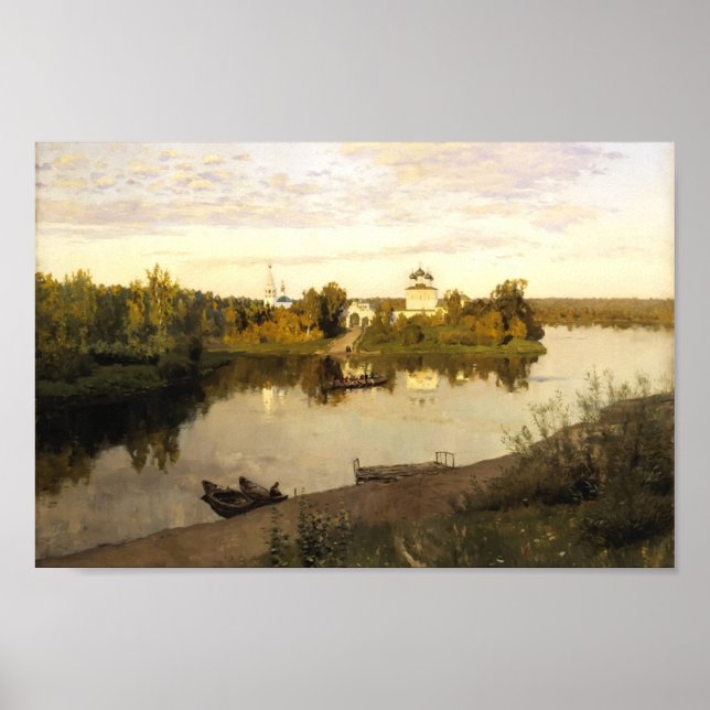 Pôster Isaac Levitan - Chimes de Vesper (Frente)