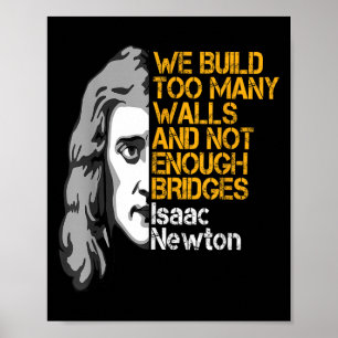 Poster Isaac Newton Walls E Pontes Citação Inspiracional
