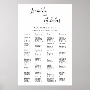 Poster Isabella Elegant Alphabetical Seating Chart