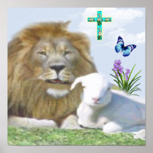 Poster Isaiah 11: 6 Leão e Lamb