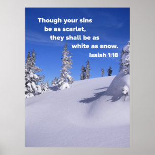 Poster Isaiah 1:18 Embora seus pecados sejam como escarla