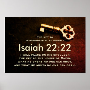Poster Isaiah 22:22 Chave para a Casa de David Bíblia Ver