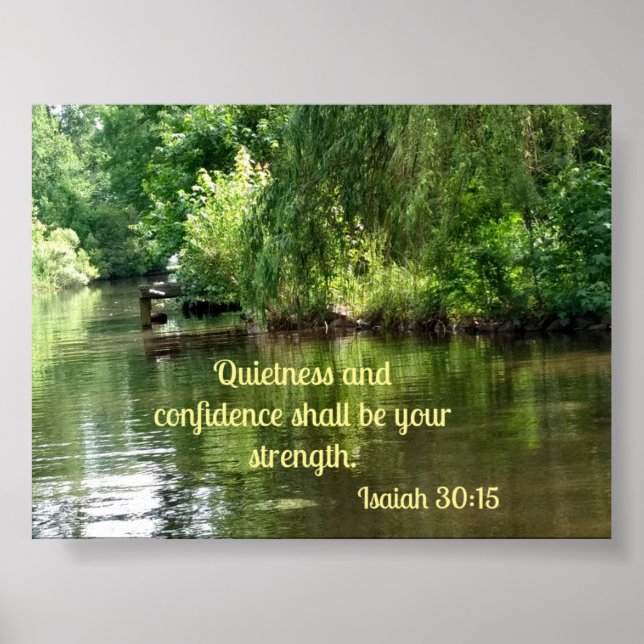 Poster Isaiah 30:15 Silêncio e confiança (Frente)