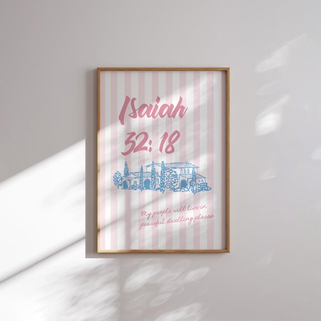 Poster Isaiah 32:18 Bíblia Verso, Rosa Morto Pacífico (Criador carregado)