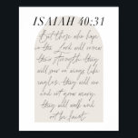 Poster Isaiah 40:31 Minimal Boho Beige Arch<br><div class="desc">But those who hope in the Lord will renew their strength... -Isaiah 40:31 Minimal Boho Beige Arch Script</div>