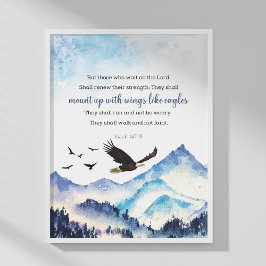 Poster Isaiah 40:31 Monte asas como águias