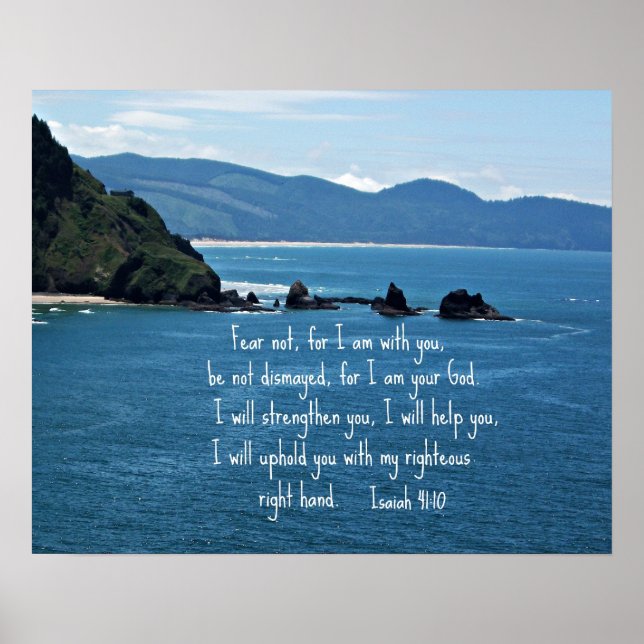 Pôster Isaiah 41:10 Não tem medo de eu estar com você... (Frente)