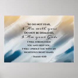 Poster Isaiah 41:10 Não tenha medo porque estou com você 