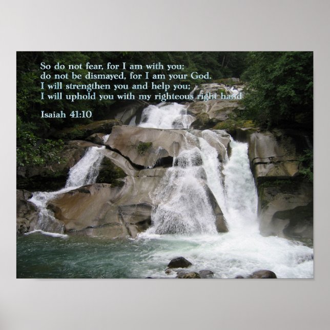 Poster Isaiah 41:10 Waterfall (Frente)