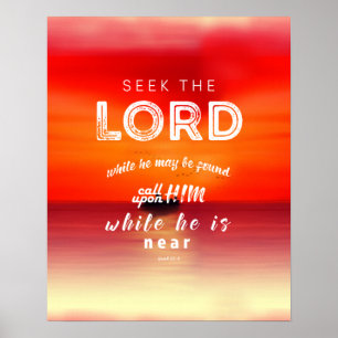 Poster Isaiah 55: 6 Presentes de arte de Escritura de Ver