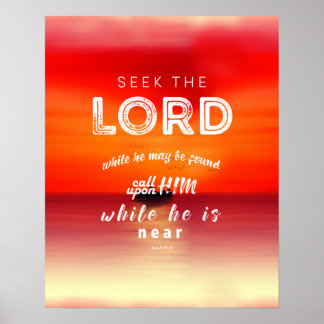 Poster Isaiah 55: 6 presentes de arte em Escrituras bíbli