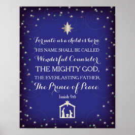 Poster Isaiah 9:6 For Unto Us A Child Is Born (11x14)