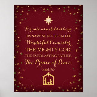 Poster Isaiah 9:6 Para Nós Uma Criança É Nascer (11x14)