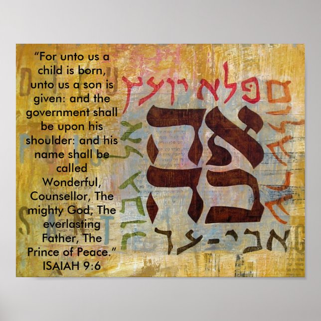 Pôster Isaiah 9: 6, "Para nós, uma criança é nascer, para (Frente)