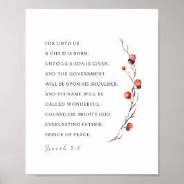 Poster Isaiah 9:6 Para nós Uma Criança é Natal Nascer