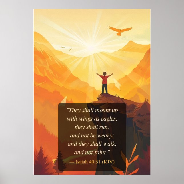 Poster Isaías 40:31 Voar Como Águias — Versículo Bíblico  (Frente)