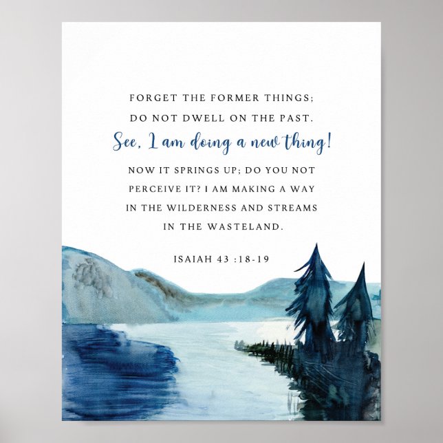 Poster Isaías 43:18-19 Eis que faço uma coisa nova (Frente)