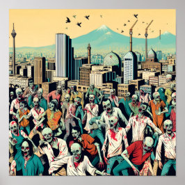 Poster Isfahan with zombies - Persian (iran) design