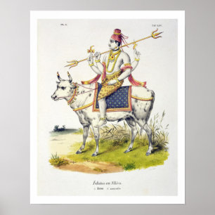 Poster Ishana ou Shiva, gravado por C. de Motte (1785-183