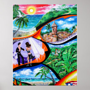 Pôster Isla del Encanto, Heart of the Island, por Galina