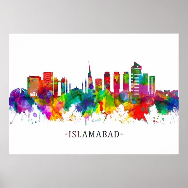 Poster Islamabad Paquistão Skyline (Frente)