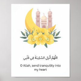 Poster Islamic Crescent Moon & Mosque Wall Print 