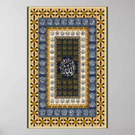 Poster Islamic Wall Art Allah Names Calligraphy Geometric