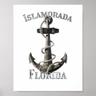 Poster Islamorada Florida Keys Vacation Anchor Náutico