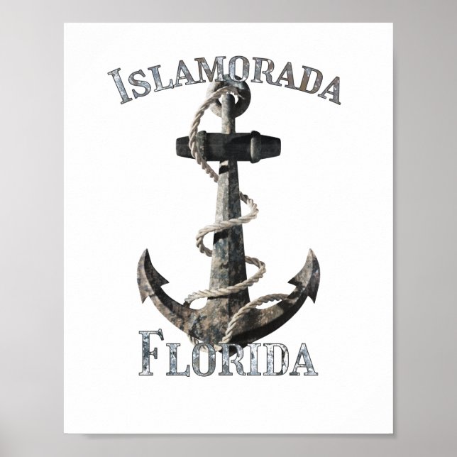 Poster Islamorada Florida Keys Vacation Anchor Náutico (Frente)