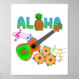 Poster Island Music Ukulele Aloha