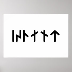 Poster Islândia ᛁᛋᛚᛅᚾᛏ ~ Runas Futhark Mais Novos
