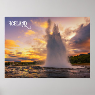 Poster Islândia Geyser