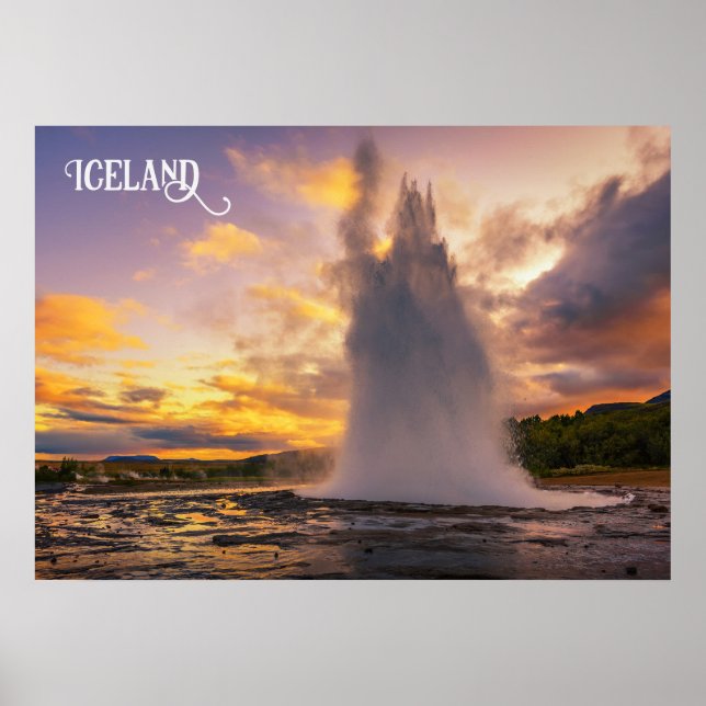 Poster Islândia Geyser (Frente)