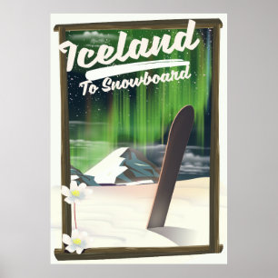 Poster Islândia para Snowboard